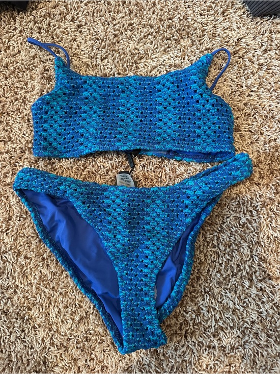 triangl swimwear Other - triangl swimwear Blue & Teal Crochet Bikini Set